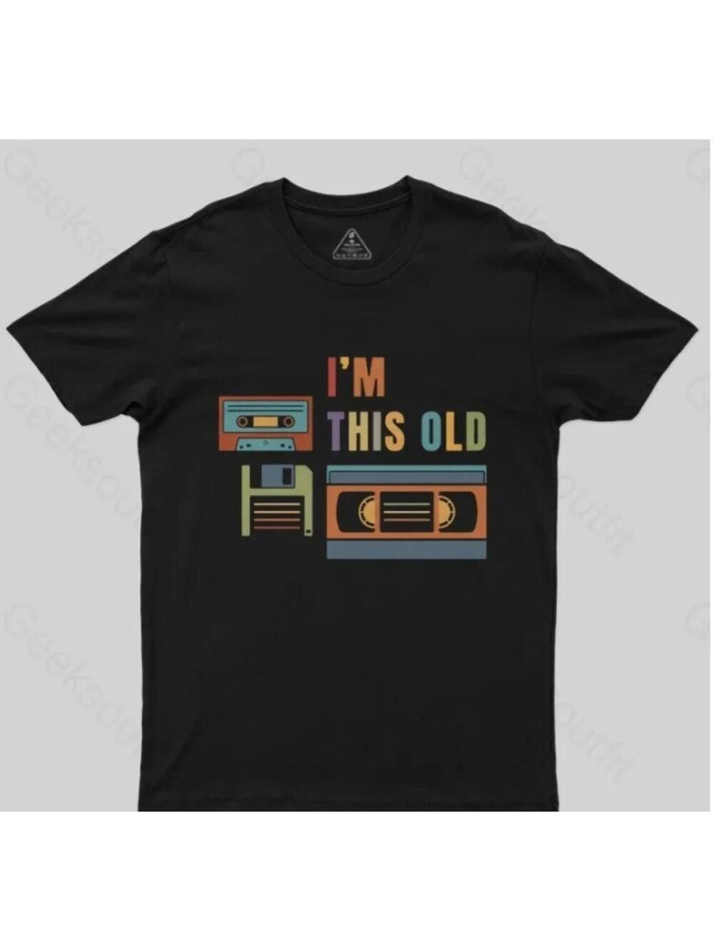 Men's Black Large I'm This Old Nerd T-Shirt